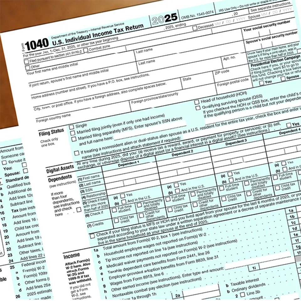 Income tax forms.