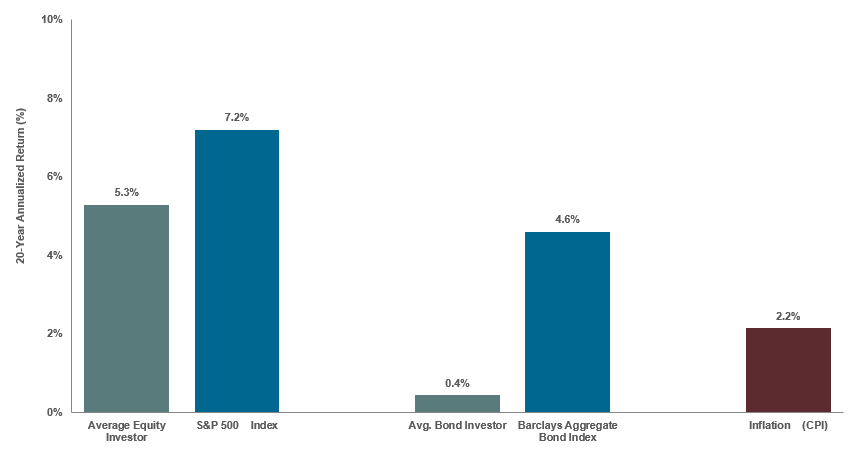 Graph showing how the average investor has fared.