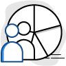 icon of two people with a pie chart behind them
