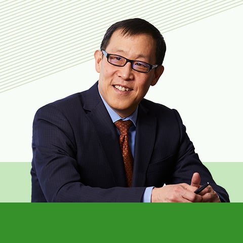 Composite graphic featuring  Gordon Pan