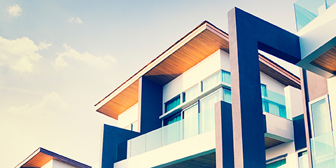 Modern architecture apartment building.