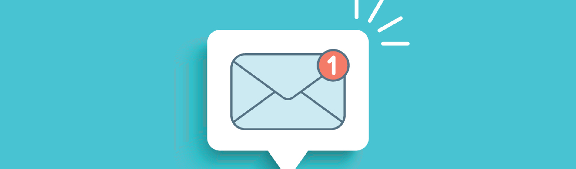 Email icon on a teal background