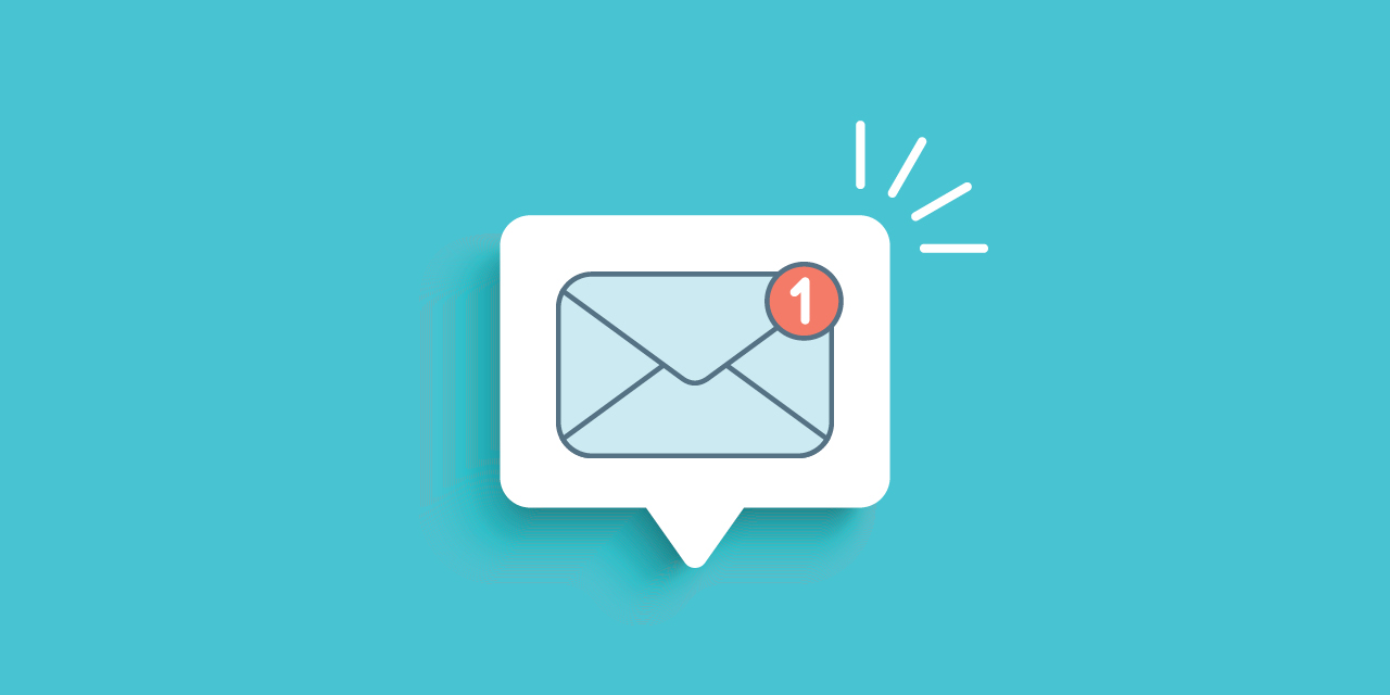 Email icon on a teal background