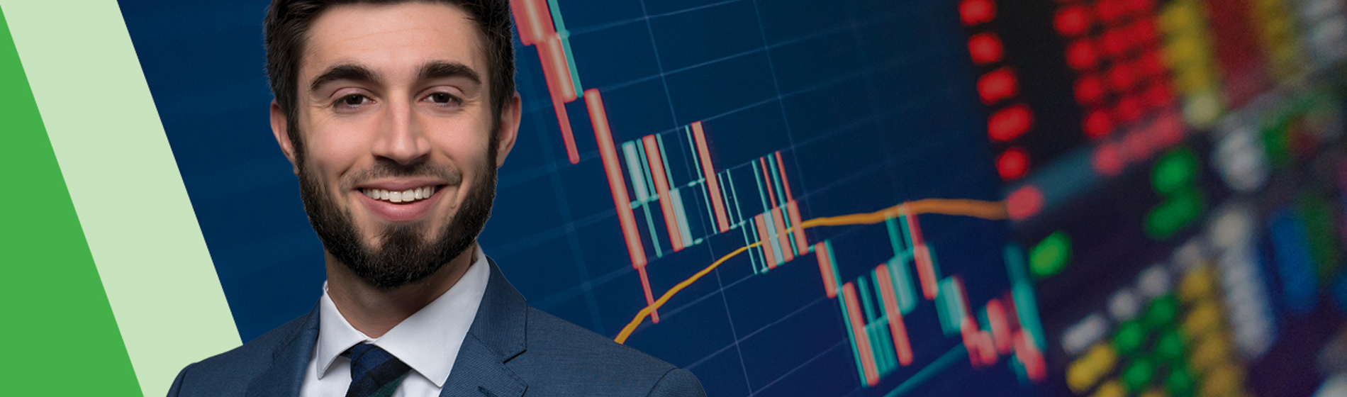 Ross Mayfield headshot laid over a stock chart.