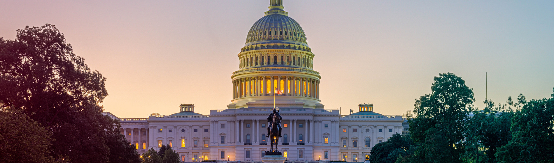 US Capital building at sunset
