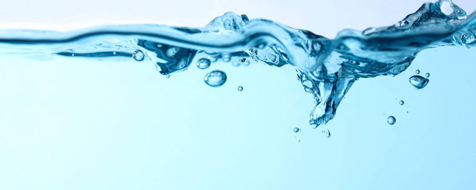 Water splash and bubbles
