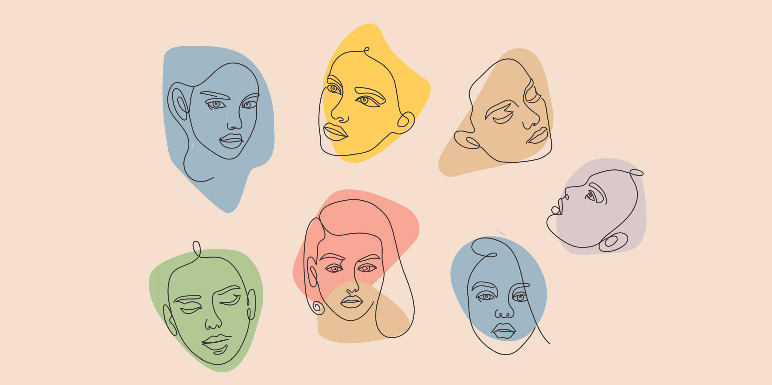 Abstract women faces