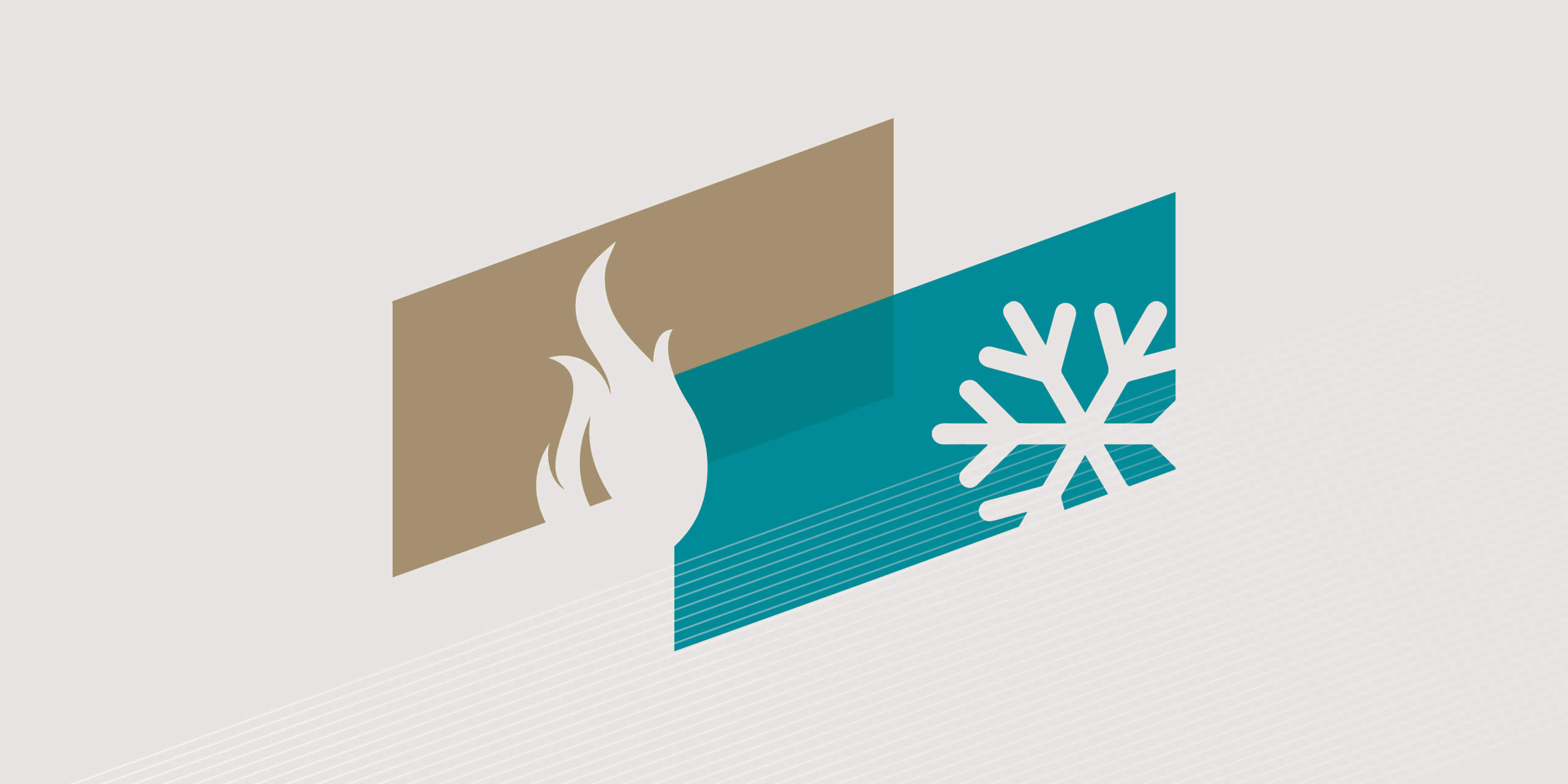 Abstract heating and cooling HVAC logo design
