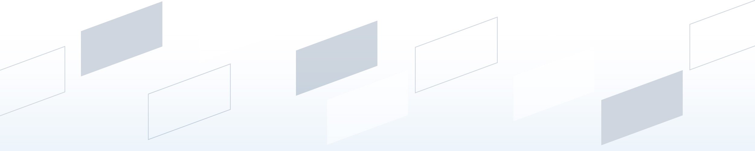 Blue parallelograms floating across a gradient